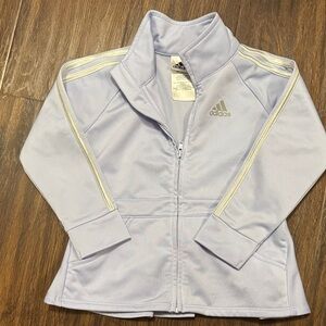 Adidas Lavender Track Jacket with Cream Stripes size 24months